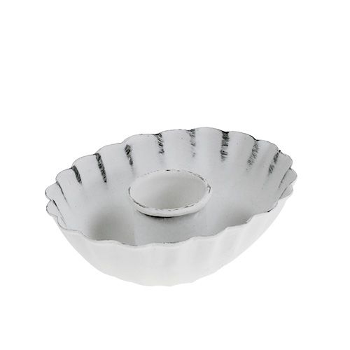 Floristik24 Lysestage hvid Ø8,5cm H2,5cm