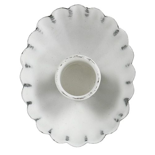 Floristik24 Lysestage hvid Ø8,5cm H2,5cm