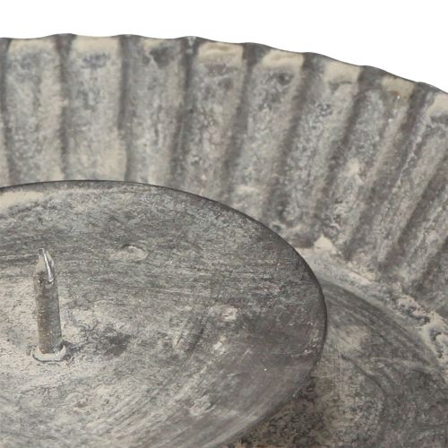 Artikel Lysestage som bageform lysplade grå Ø15cm H3cm 4stk