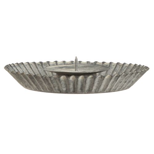 Artikel Lysestage som bageform lysplade grå Ø15cm H3cm 4stk