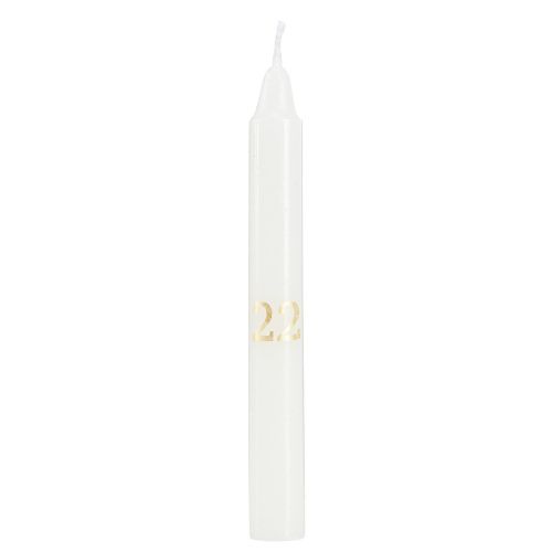 Floristik24 Lysestage på glas med 24 lys adventskalender H14,5cm
