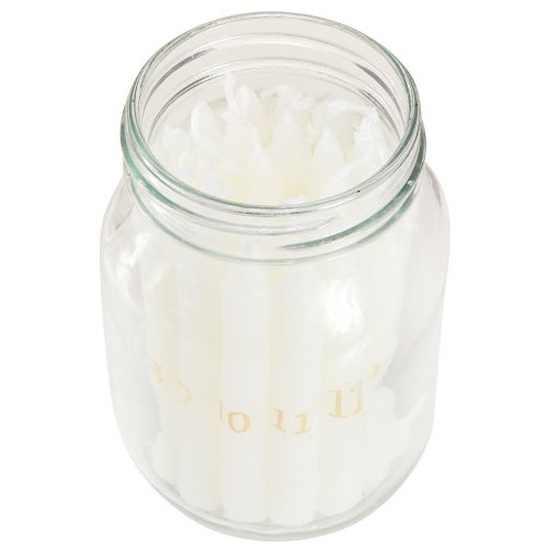 Floristik24 Lysestage på glas med 24 lys adventskalender H14,5cm