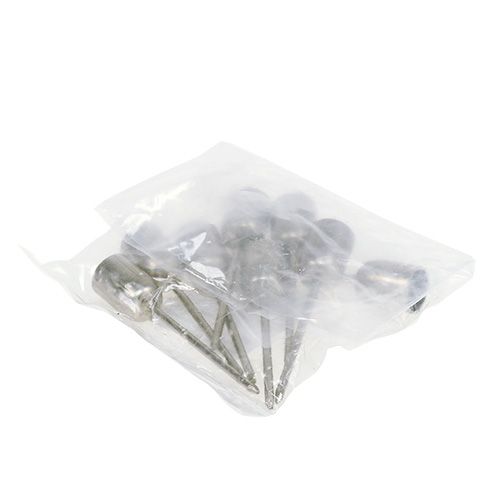 Floristik24 Lysestage til stearinlys sølv Ø1,2cm H7cm 8stk