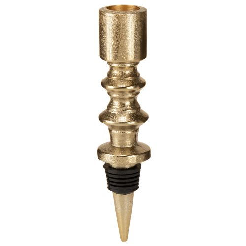 Artikel Lysestage til flasker metal antik look lys guld H15cm