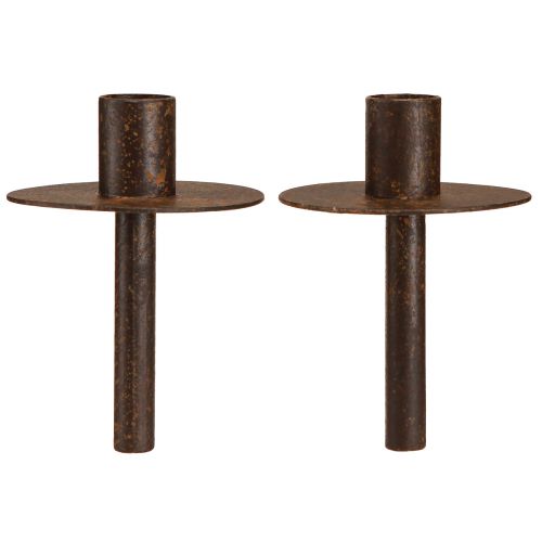 Artikel Lysestage til flasker rust look Ø8,5cm H12cm 2stk