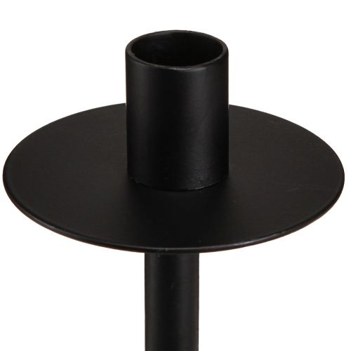 Floristik24 Lysestage til flasker sort metal H12cm 2stk