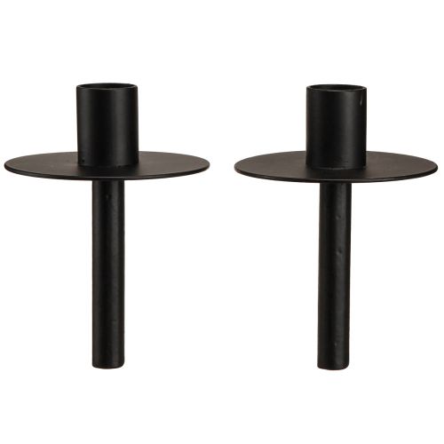 Floristik24 Lysestage til flasker sort metal H12cm 2stk