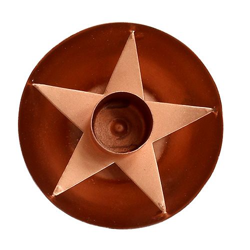 Floristik24 Lysestage til spids stearinlys kobber Ø8cm H5cm
