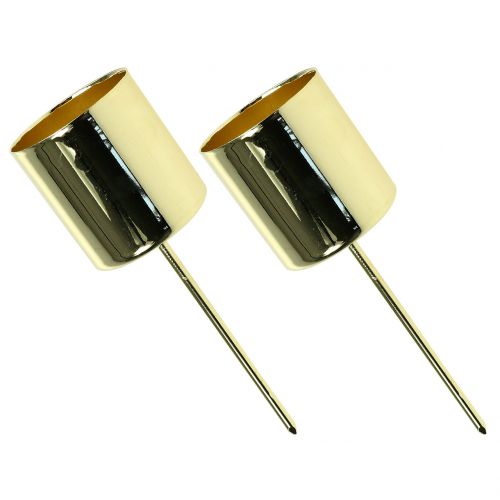 Floristik24 Lysestage til pindelys guld Ø3,5cm H4cm 4 stk