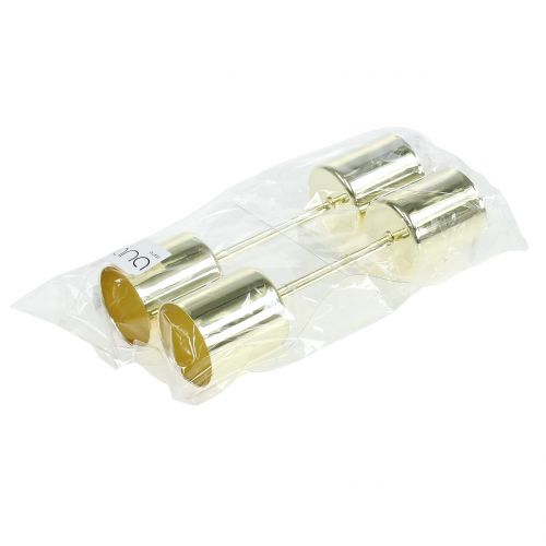 Artikel Lysestage til pindelys guld Ø3,5cm H4cm 4 stk