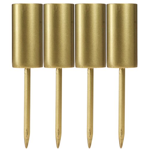 Artikel Lysestage til pindelys metal guld Ø28mm 15cm 4 stk