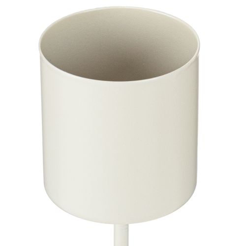 Floristik24 Lysestage til tykke, koniske lys, metal, beige, 3,8 x 14 cm, 4 stk.