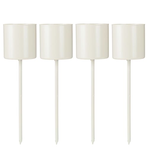 Artikel Lysestage til tykke, koniske lys, metal, beige, 3,8 x 14 cm, 4 stk.