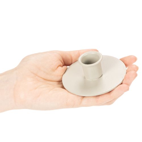 Metallysholder i mat beige, lille lysestage til keglelys, 8 cm, 3 stk. | Floristik24.dk