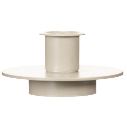 Metallysholder i mat beige, lille lysestage til keglelys, 8 cm, 3 stk. | Floristik24.dk