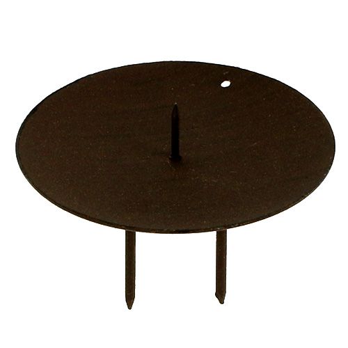 Lysestage i brun Ø9cm 4 stk