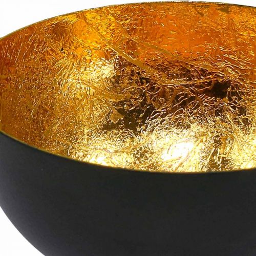 Floristik24 Bordpynt juleskål sort guld Ø10cm H5cm