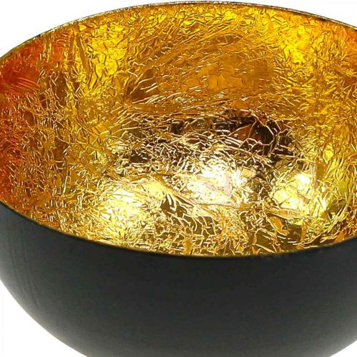 Floristik24 Bordpynt juleskål sort guld Ø8cm H4cm