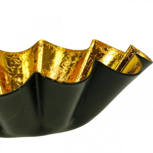 Artikel Fyrfadsstage juledekoration bradepande sort guld Ø10cm