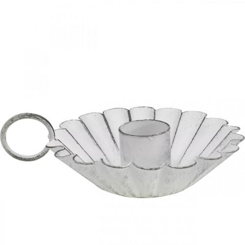 Floristik24 Lysestage Shabby Chic Hvid Metal Deco Ø9,5cm H3cm