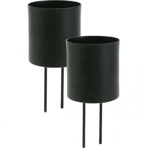 Plug-in lysestage sort fyrfadsstage Ø5cm 4 stk