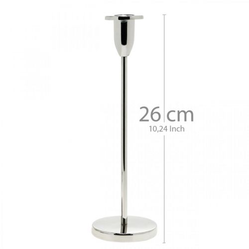 Floristik24 Lysestage sølvmetal dekoration lysestage moderne H26cm