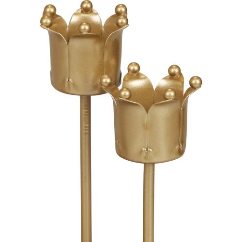 Floristik24 Lysestage adventskrans lysestage guld krone Ø2,5cm 4 stk
