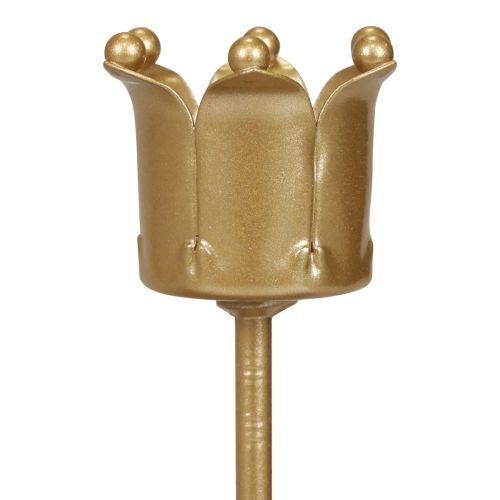 Floristik24 Lysestage adventskrans lysestage guld krone Ø2,5cm 4 stk