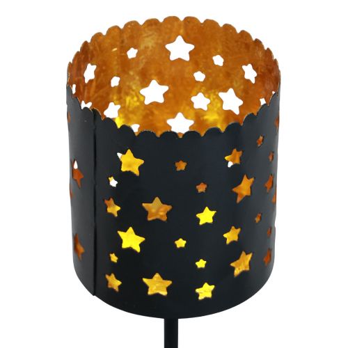 Floristik24 Lysestage adventskrans til at stikke sort guld Ø6cm 4stk