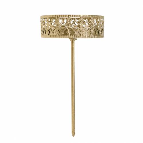 Artikel Filigran lysestage til tilslutning gylden Ø6,4cm H12,5cm 4 stk antik look