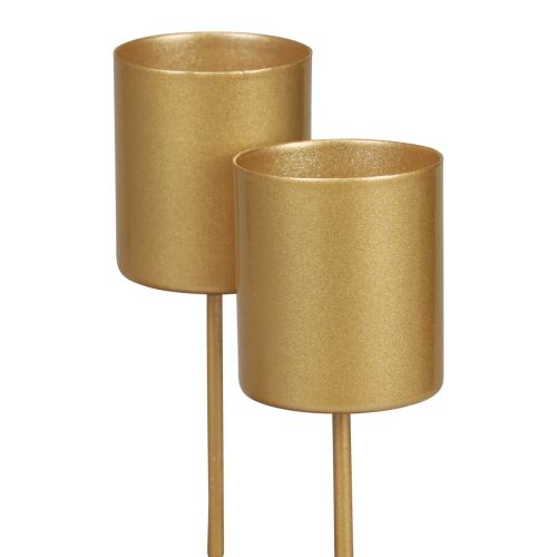 Floristik24 Lysestage thorn lysestage pind guld 3,5×4cm 4stk