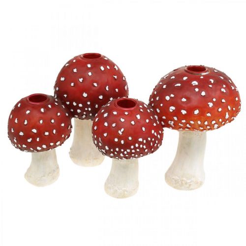Floristik24 Paddehat lysestage rød, hvid Til 4 pindelys 28,5 × 17 × 16cm