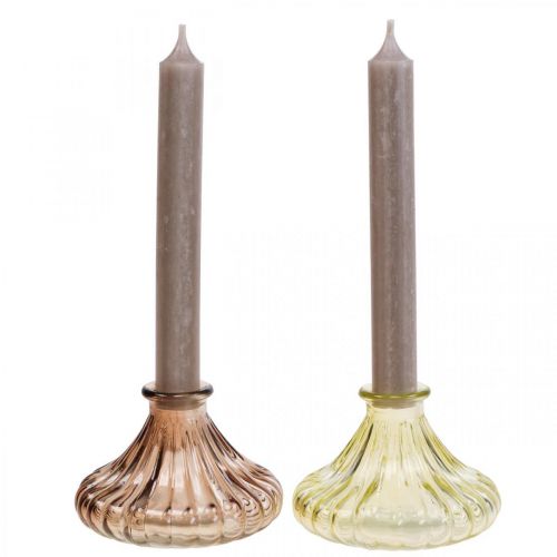 Floristik24 Lysestage Glas Lysestage Glas Ø10,5cm H7cm 4stk