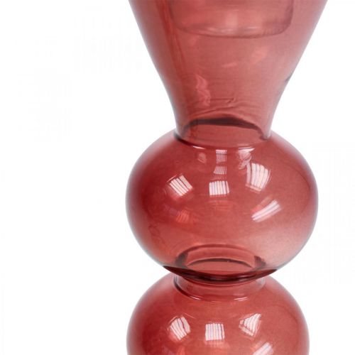 Floristik24 Lysestage glas lysestage pink/rosa Ø5-6cm H19cm 2stk