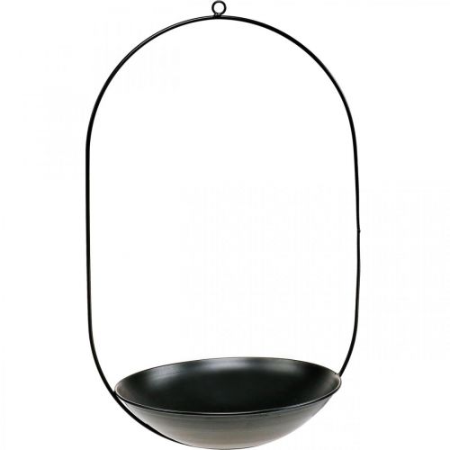 Artikel Dekorativ skål til at hænge sort metalring Scandi dekoration 28 × 54cm