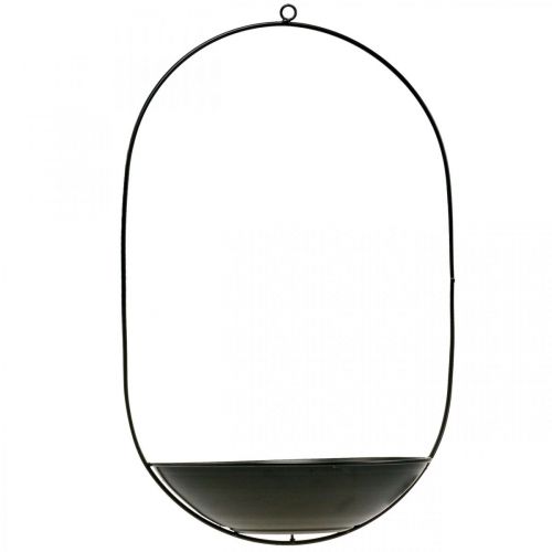Artikel Dekorativ skål til at hænge sort metalring Scandi dekoration 28 × 54cm