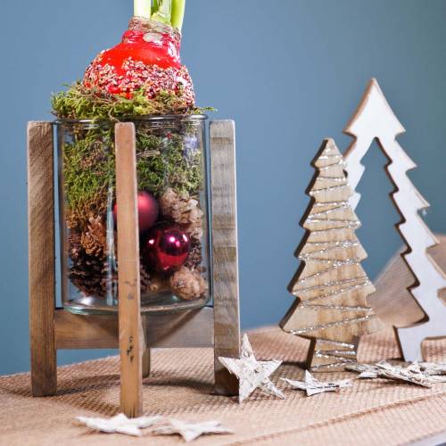 Floristik24 Lysestage med glas Ø15cm H18cm