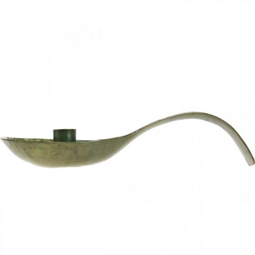 Floristik24 Lysestage metal antik look ske med patina 25x11x5cm