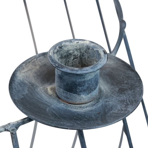 Artikel Lysestage metalgrå mesh kurv Ø25/10,5 cm sæt med 2 stk