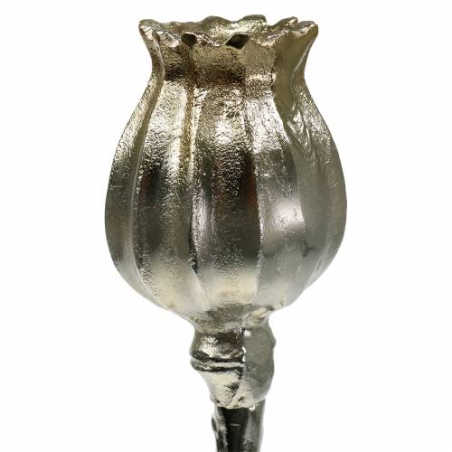 Floristik24 Lysestage valmue blomstrer champagne H34cm