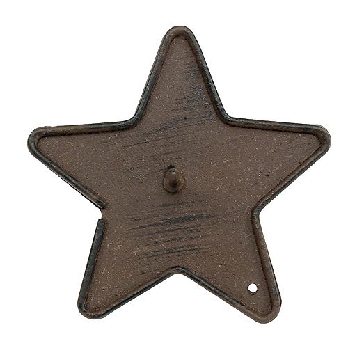 Lysestage stjerne til pind 9cm brun