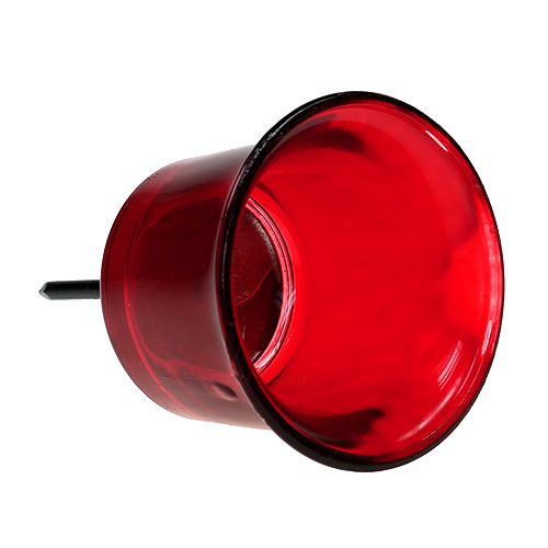 Artikel Lysestage til fyrfadslys glas rød Ø6cm L10cm