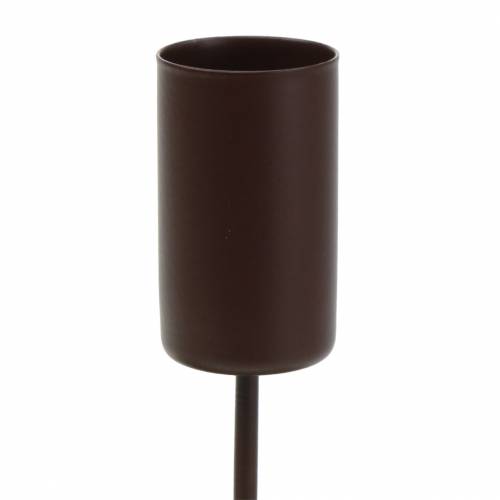 Artikel Lysestage til pindelys brun Ø2,3cm H14cm 4 stk
