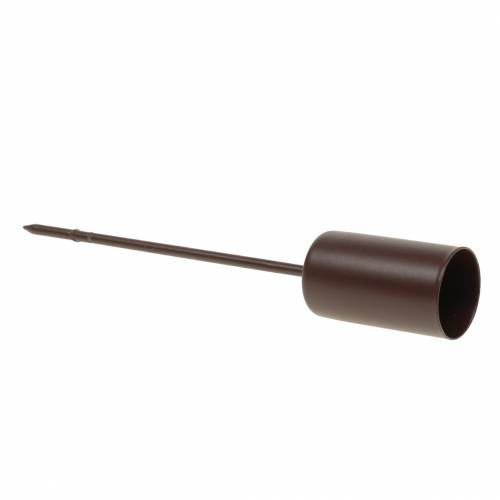 Artikel Lysestage til pindelys brun Ø2,3cm H14cm 4 stk