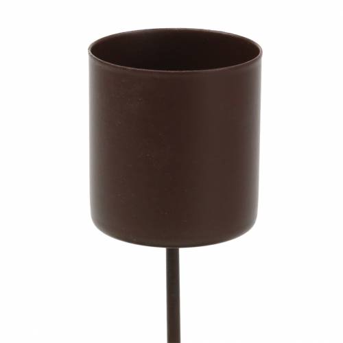 Floristik24 Lysestage til pindelys brun Ø3,7cm H14cm 4stk
