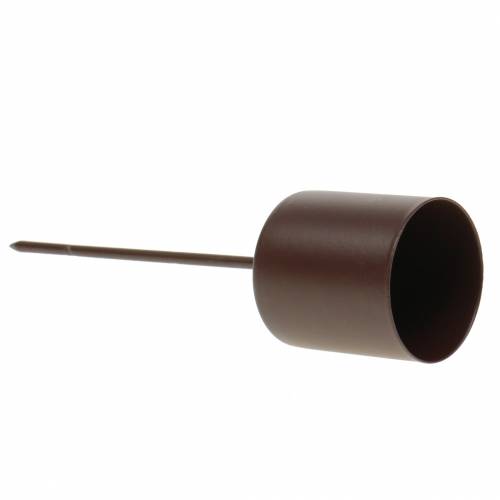 Floristik24 Lysestage til pindelys brun Ø3,7cm H14cm 4stk