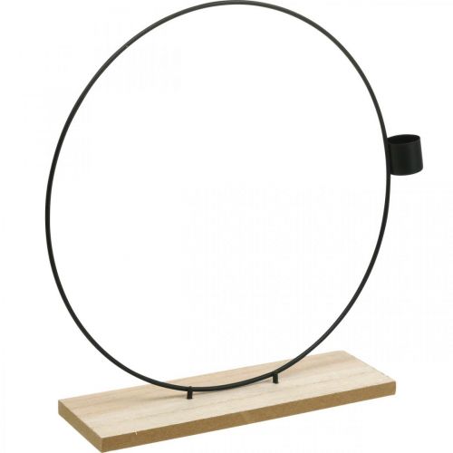 Floristik24 Dekorativ ring med stativ sort metal lysestage Ø23cm