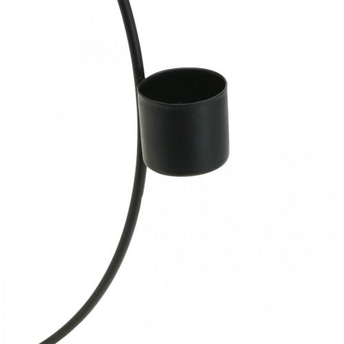 Floristik24 Dekorativ ring med stativ sort metal lysestage Ø23cm