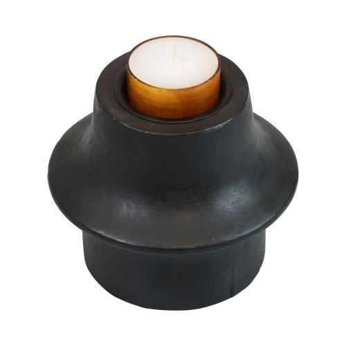 Artikel Fyrfadsstage sort lysestage keramik Ø12cm H9cm