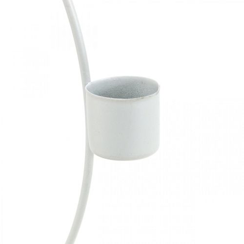 Floristik24 Dekorativ ring med stativ hvid lysestage metal borddekoration Ø23cm